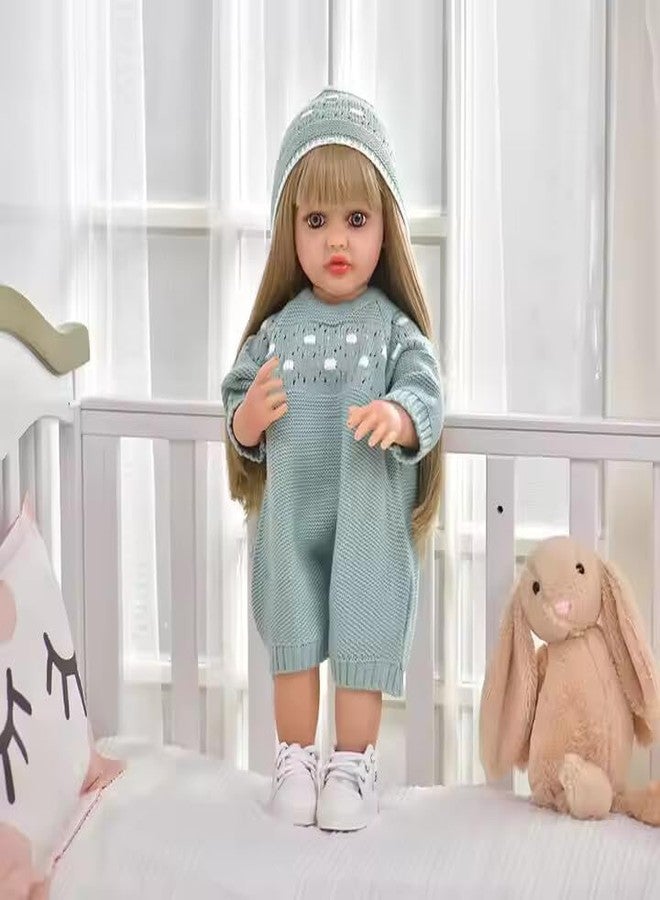 Daji Lifelike Reborn Baby Dolls,22 inch Realistic-Newborn Baby Dolls, Real Life Reborn Baby,with Cloth, Nipple Bottle, Dipper for Special Occasions Birthday (Multi Colour) - Image 5